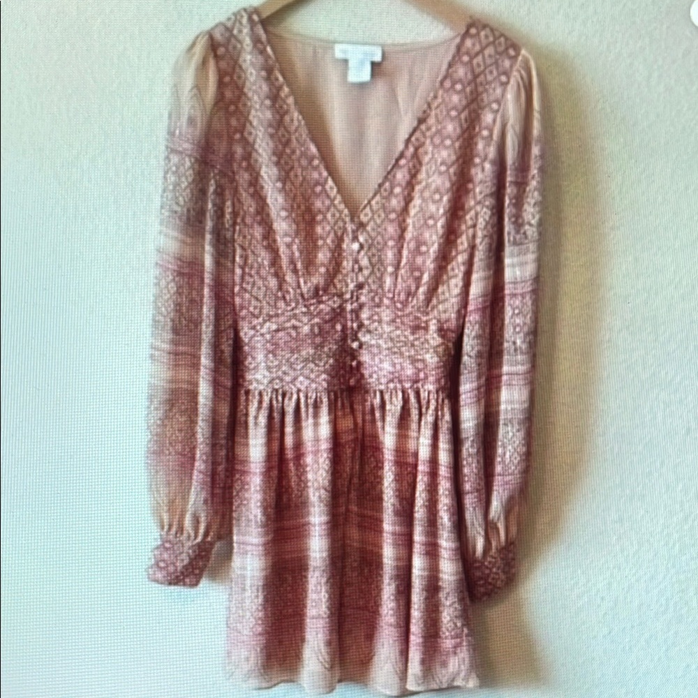 Elegant Pink Patterned Women's Top